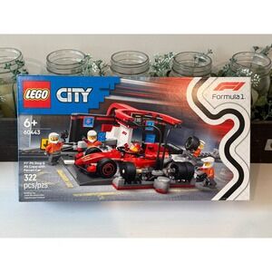 LEGO City F1 Pit Stop & Pit Crew with Ferrari Car 60443 New Sealed 322 Pcs